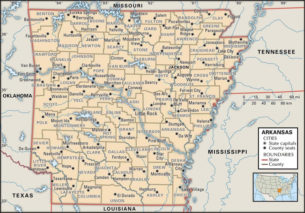 State And County Maps Of Arkansas - Printable Map Of Arkansas