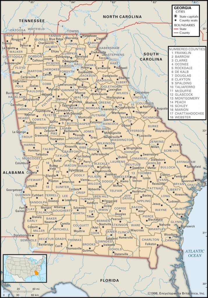 State And County Maps Of Georgia - Map Of Northeast Florida And Southeast Georgia