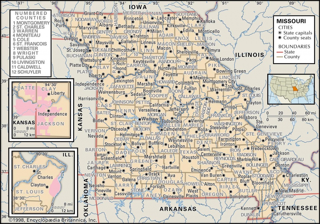 State And County Maps Of Missouri - Printable Map Of Missouri