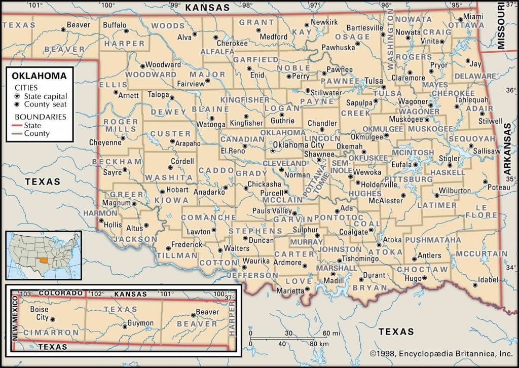 State And County Maps Of Oklahoma - Map Of North Texas And Oklahoma