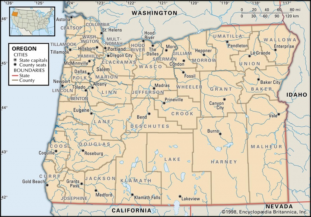 State And County Maps Of Oregon - Washington State Counties Map Printable