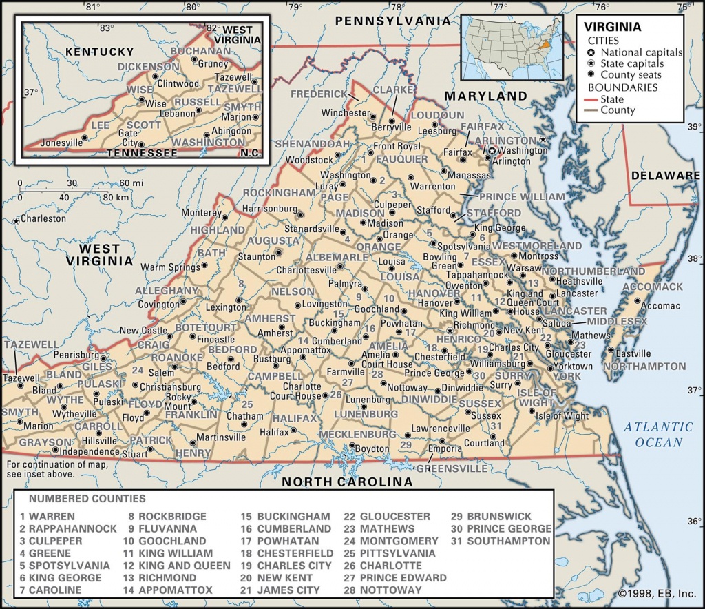 State And County Maps Of Virginia - Printable Map Of Norfolk Va