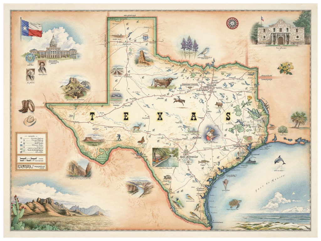 State Of Texas Hand-Drawn, Antique-Style Map (9&amp;quot; X 12&amp;quot;)Artist - Vintage Texas Map