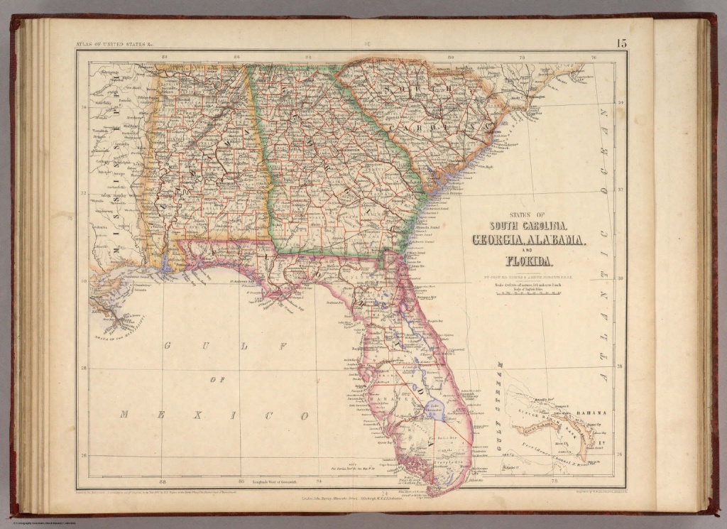 States Of South Carolina, Georgia, Alabama, And Florida. / Rogers - Map Of Alabama And Florida