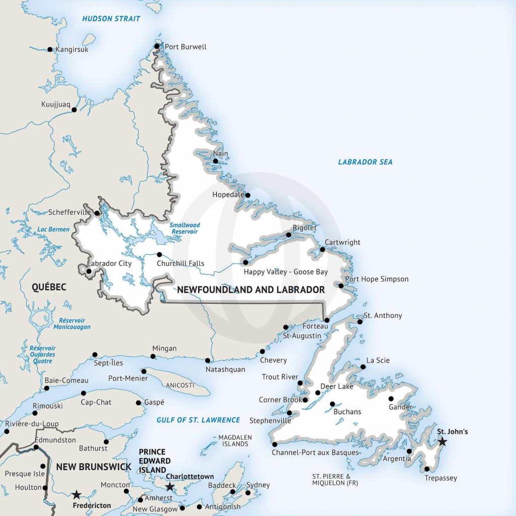 Stock Vector Map Of Newfoundland And Labrador | One Stop Map - Printable Map Of Newfoundland