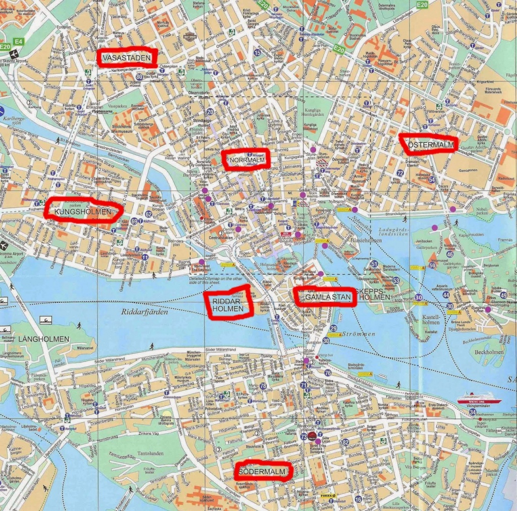 Stockholm City Centre Map And Travel Information | Download Free - Stockholm Tourist Map Printable
