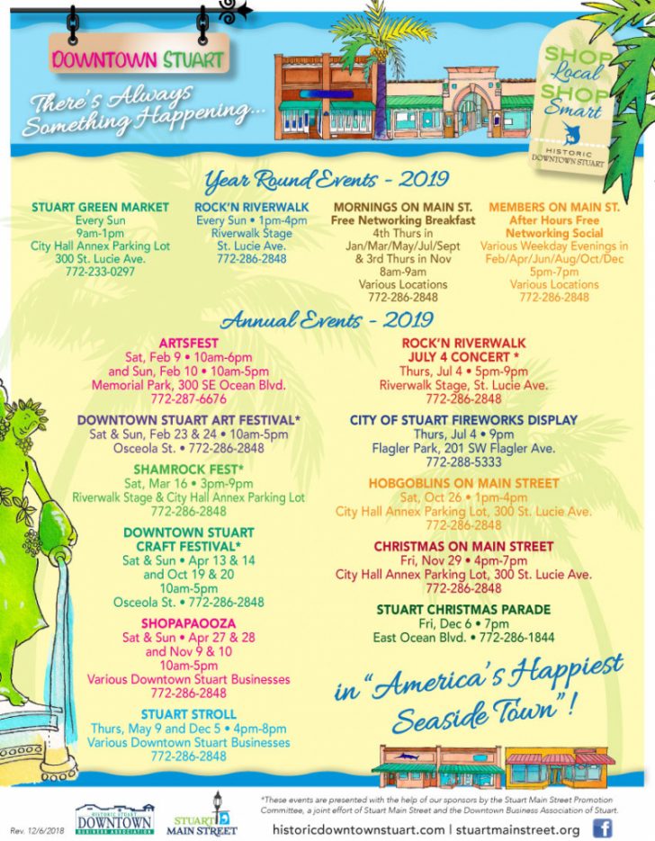 Stuart, Florida's Historic Downtown. Shopping, Restaurants Street Map