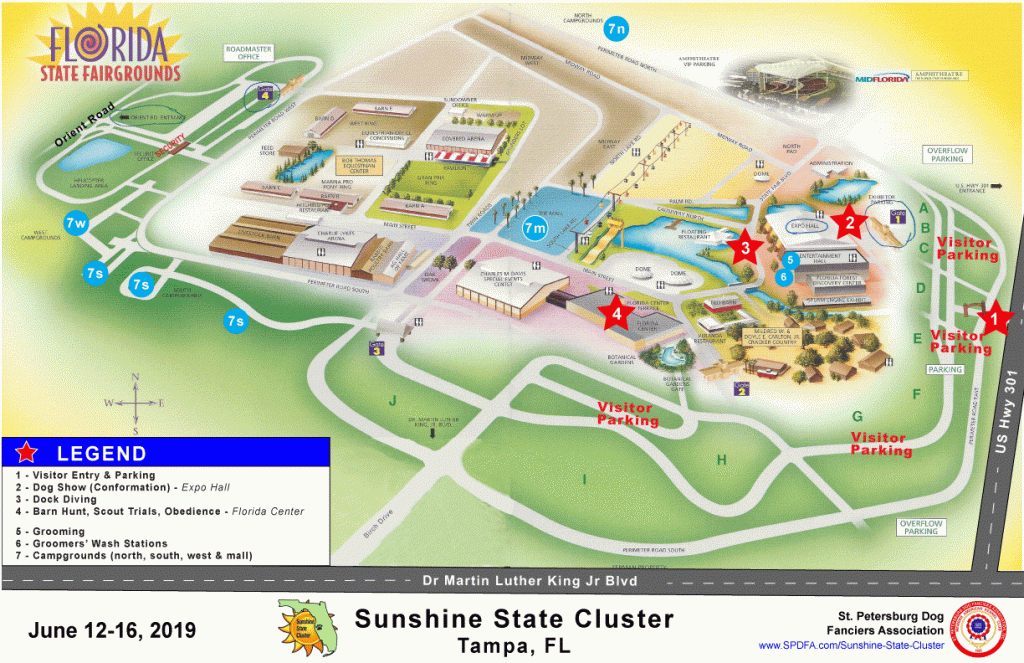 Sunshine State Cluster - St. Petersburg Dog Fanciers Association - Florida State Fairgrounds Map