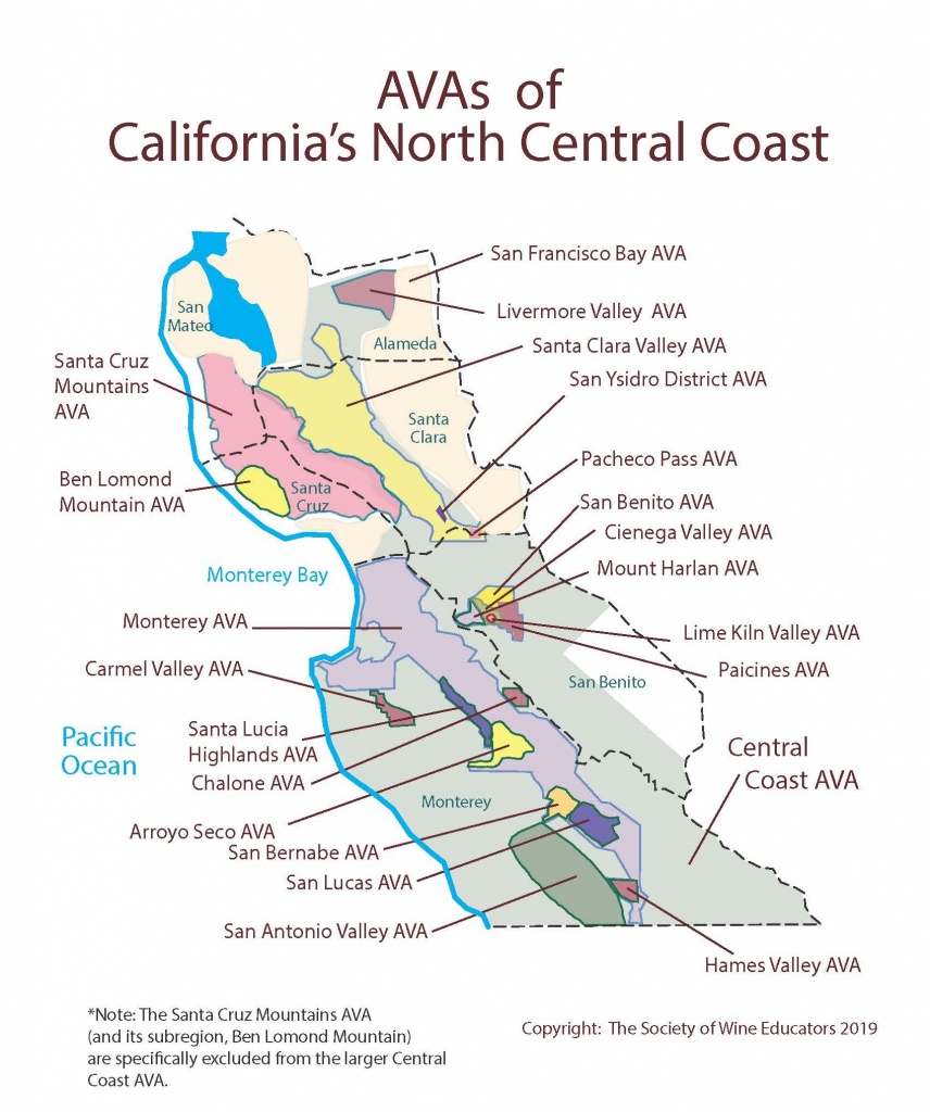 Swe Map 2019: California—Northern Central Coast – Wine, Wit, And Wisdom - Central Coast California Map