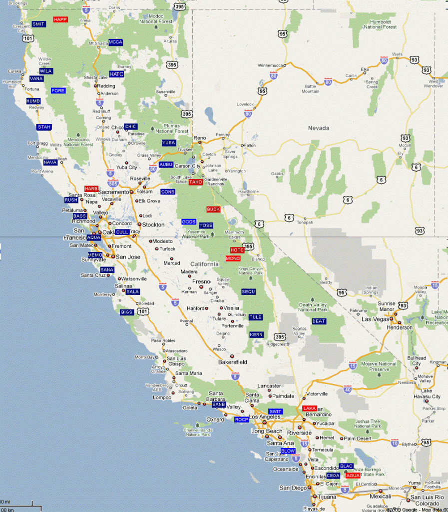 Swimmingholes: California Swimming Holes - Natural Hot Springs California Map