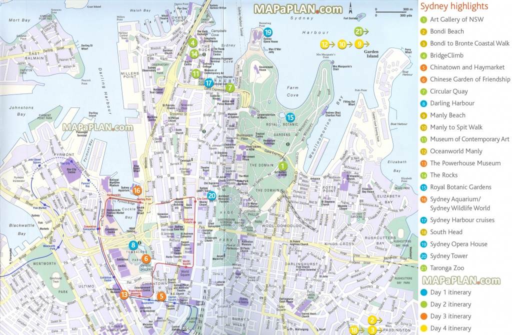 Sydney Maps - Top Tourist Attractions - Free, Printable City Street Map - Printable Map Of Sydney Suburbs