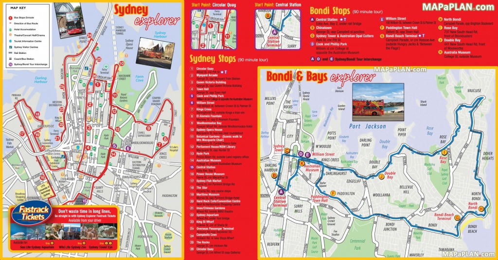 Sydney Maps - Top Tourist Attractions - Free, Printable City Street Map - Printable Travel Map