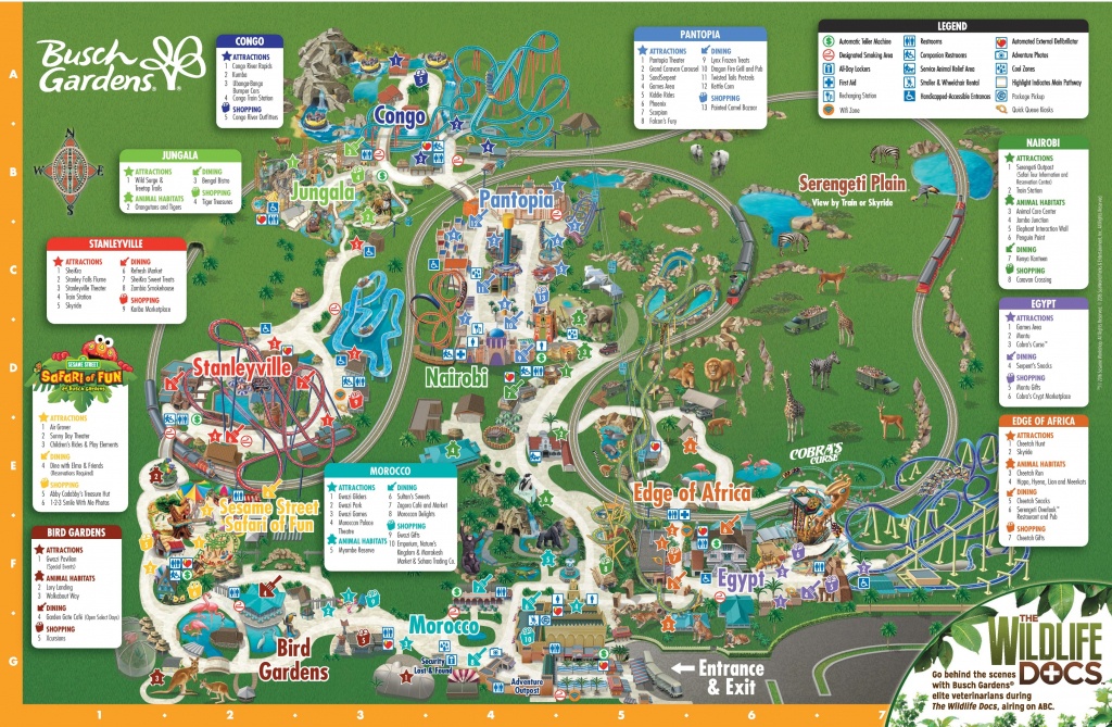 Tampa Busch Gardens Park Map - Busch Gardens Florida Map