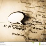 Tampa, St. Petersburg Map Stock Image. Image Of Black   21155685   Tampa St Petersburg Map Florida
