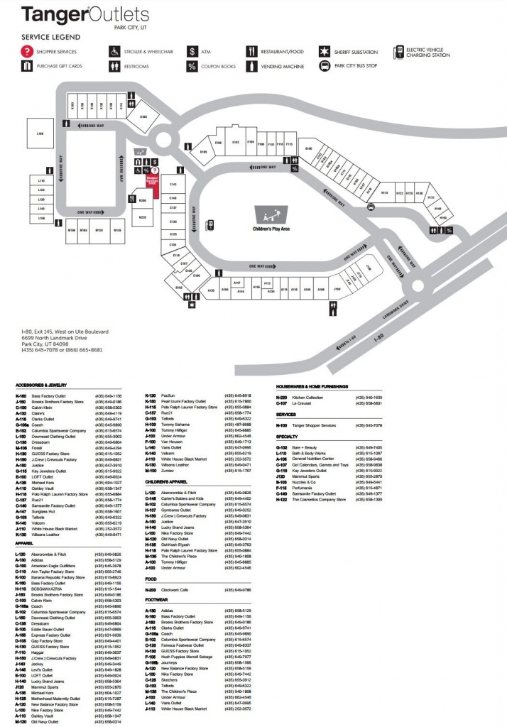 Tanger Outlets Texas City Stores Map | Printable Maps