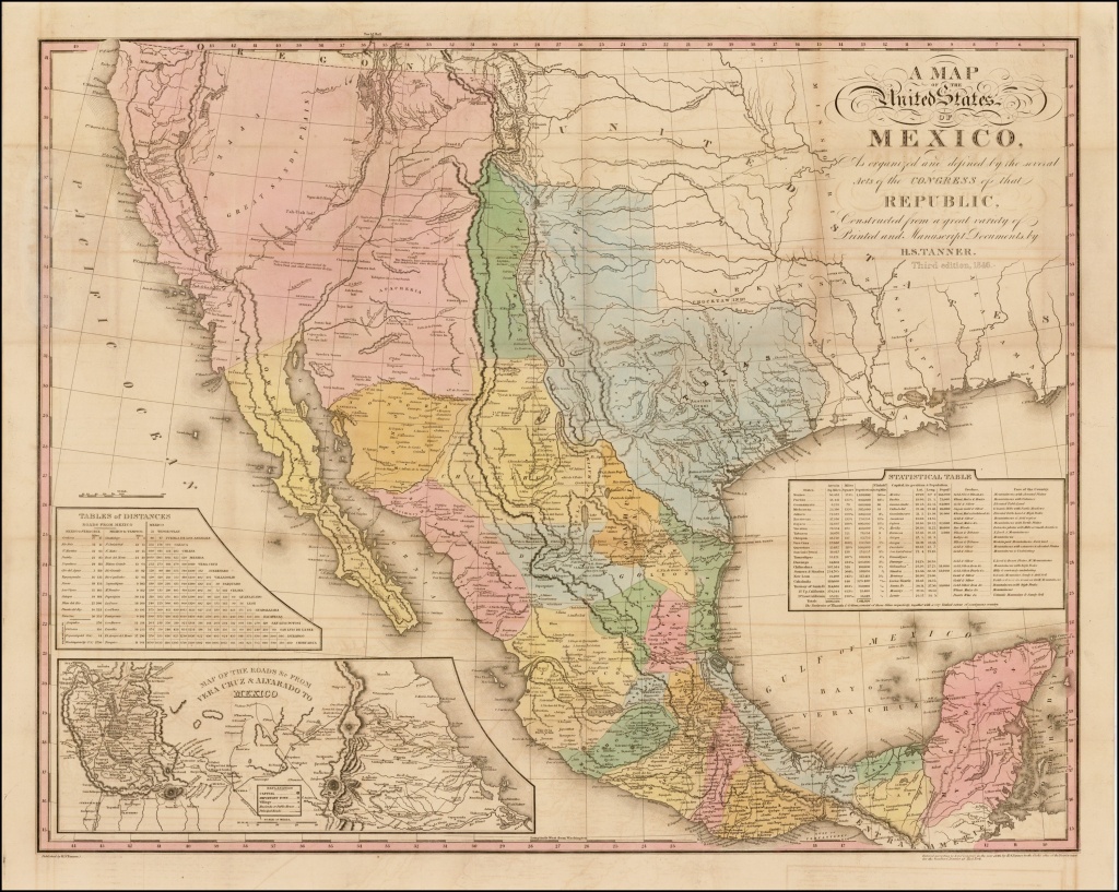 Tanner&amp;#039;s Map Of Mexico - Rare &amp;amp; Antique Maps - Vintage Texas Maps For Sale
