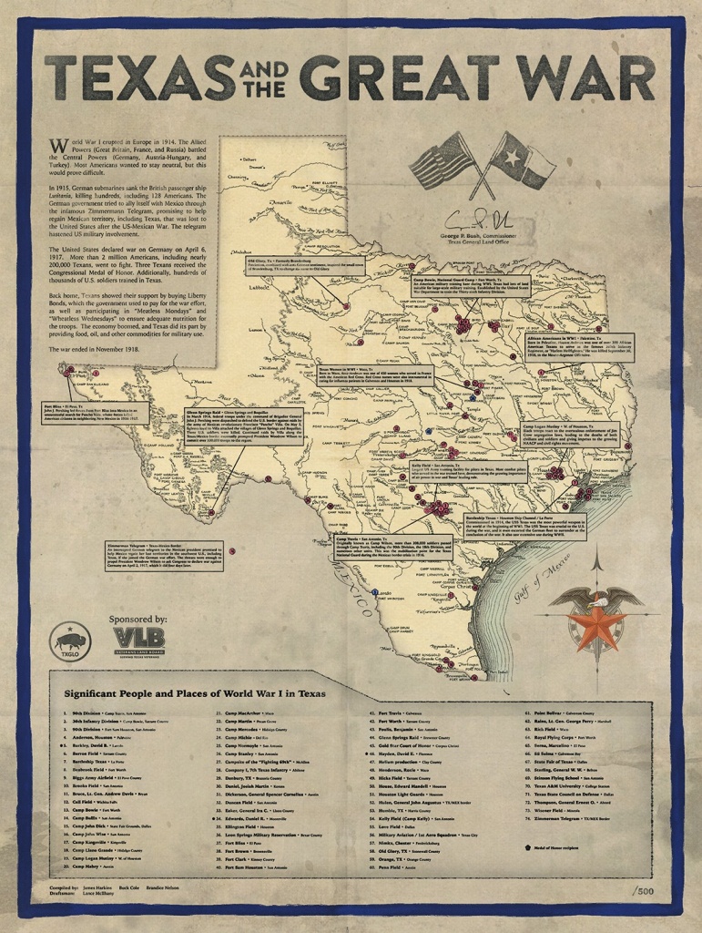 Texas And The Great War — A New Map At The Glo - Save Texas History - Selma Texas Map