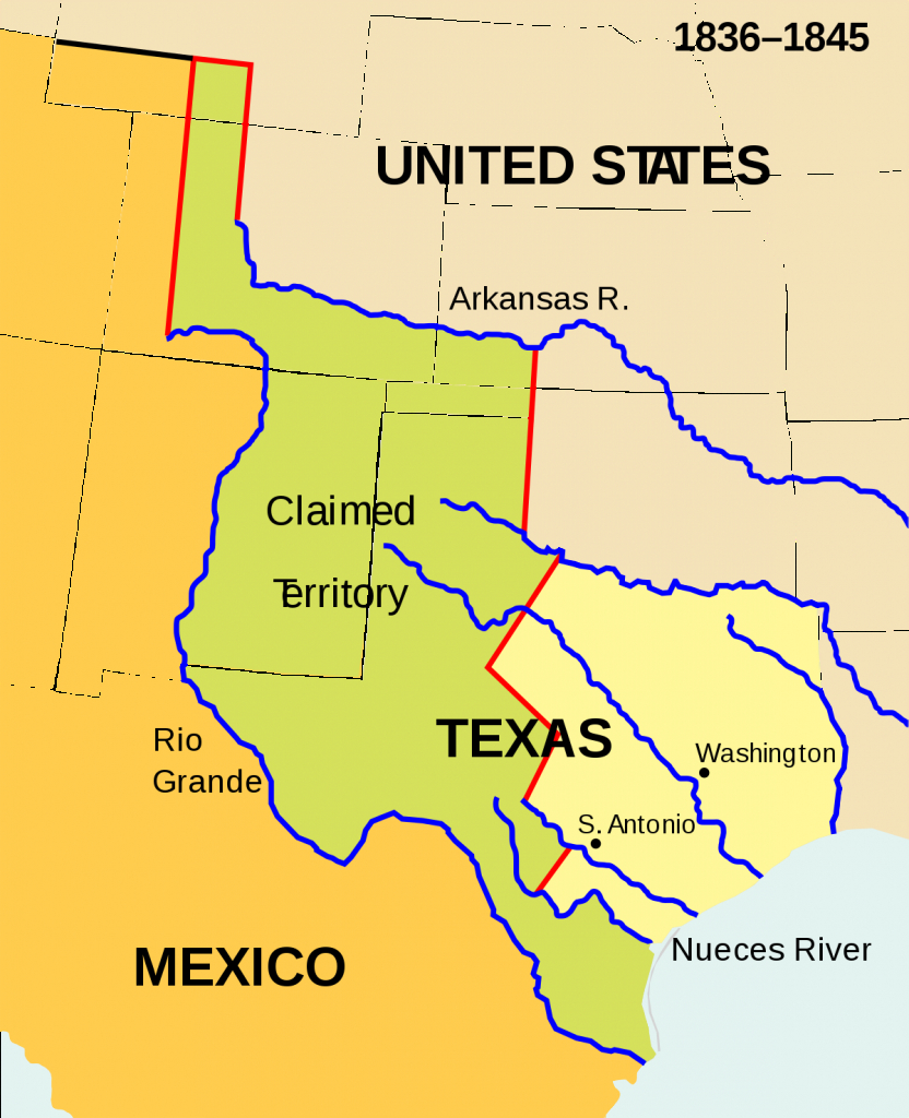 Texas Annexation - Wikipedia - Republic Of Texas Map 1845