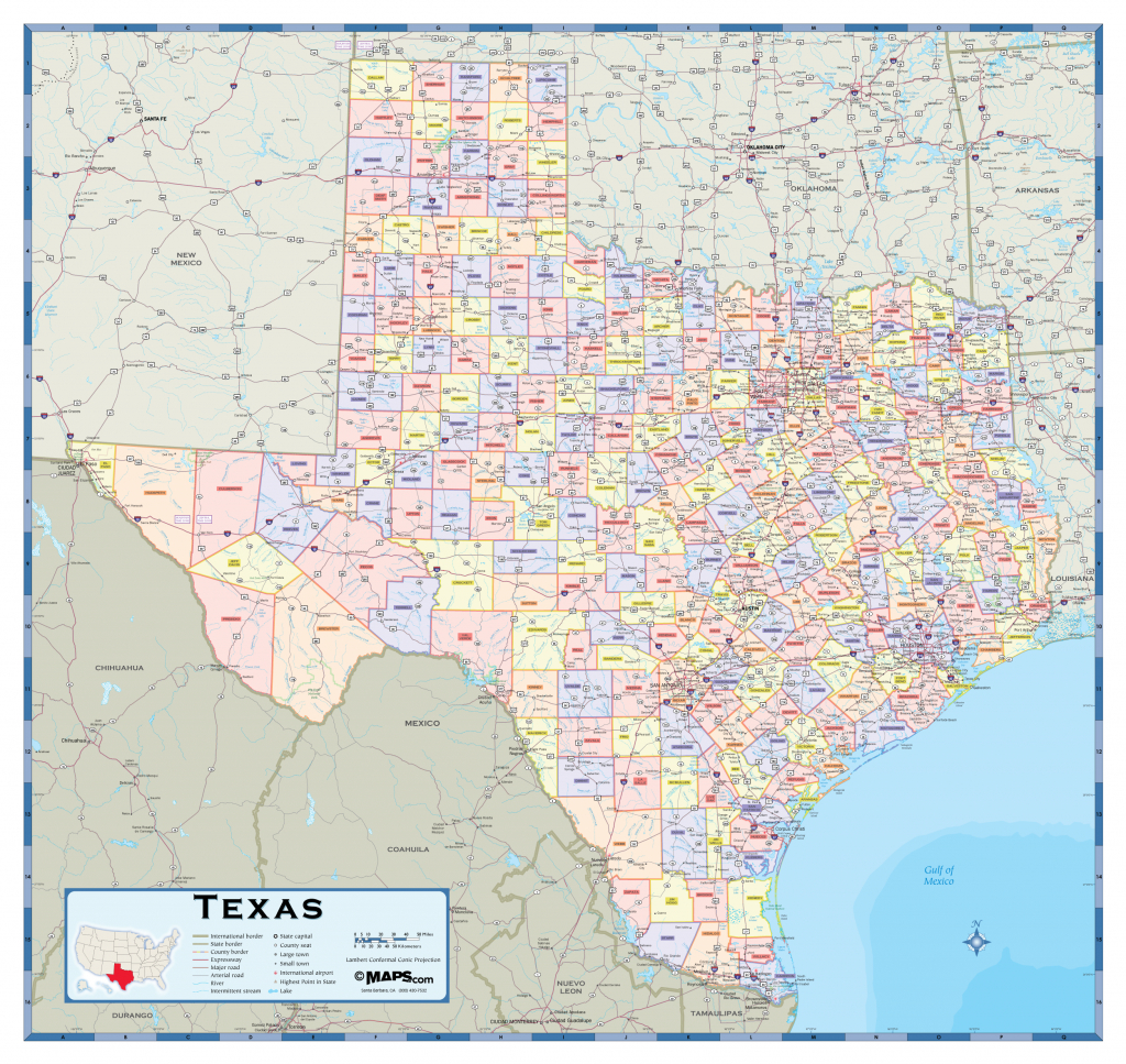 Texas Counties Wall Map - Maps - Texas County Wall Map