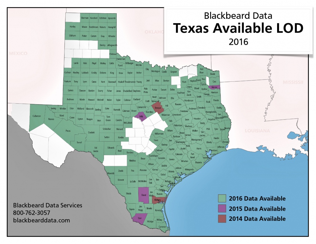 Texas County Coverage Of Lod – Blackbeard Data Services - Texas Land Ownership Map