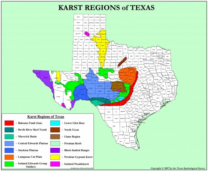 Caves In Texas Map