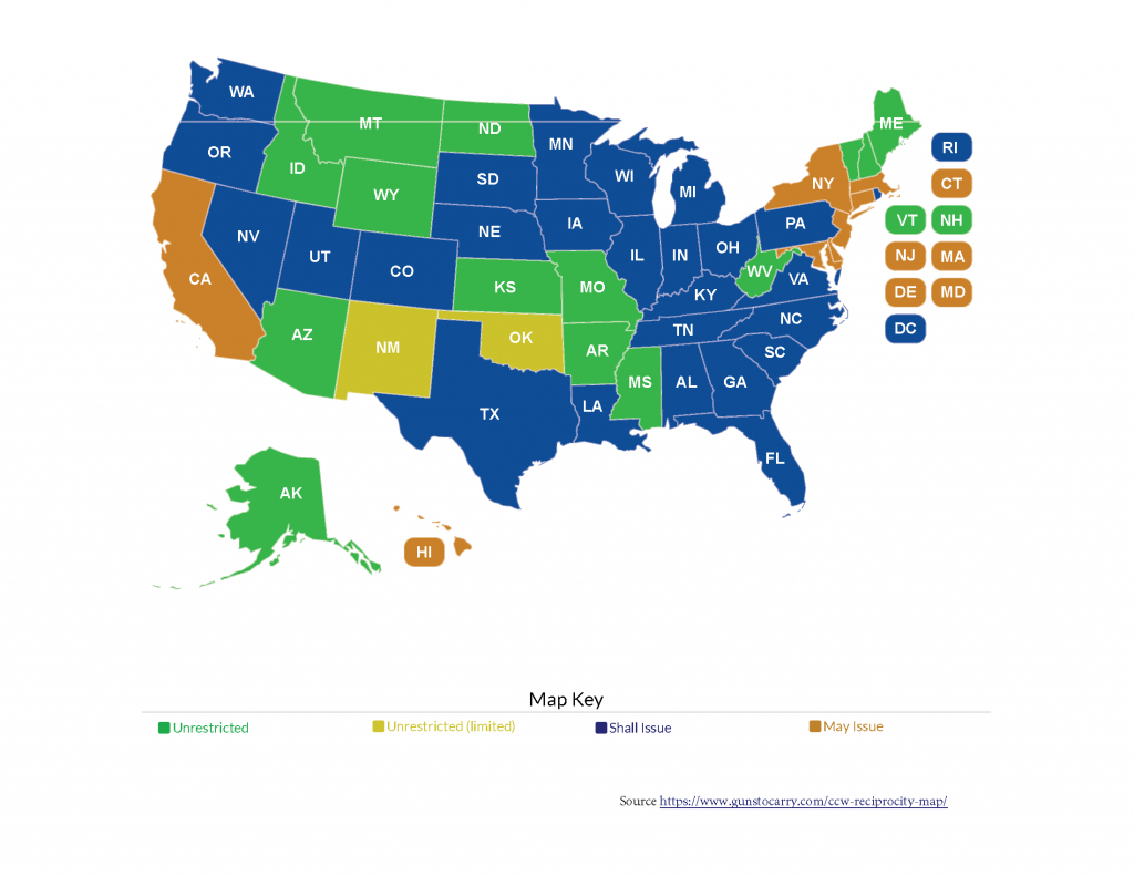 Texas Ltc Reciprocity | Texas Concealed Handgun Association - Texas Concealed Carry States Map