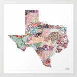 Texas Map Art Printpoeticmaps | Society6   Texas Map Art
