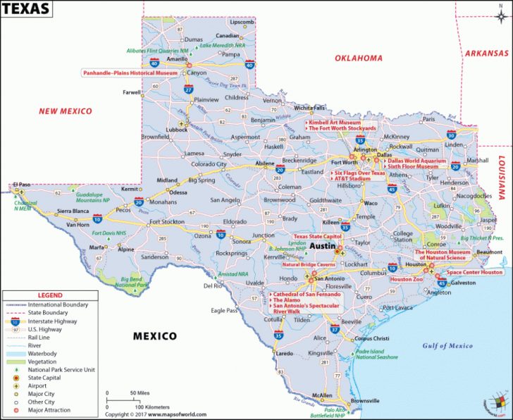 Show Me A Map Of Texas Usa