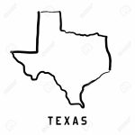 Texas Map Outline   Smooth Simplified Us State Shape Map Vector.   Texas Map Vector Free