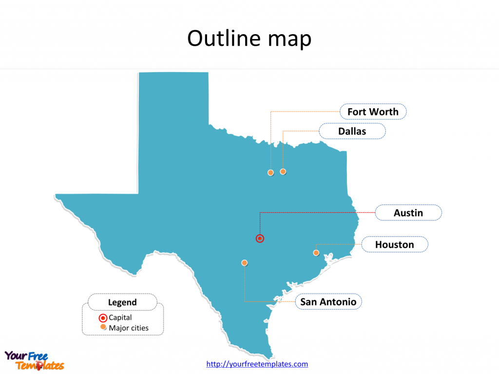 Texas Map Powerpoint Templates - Free Powerpoint Templates - State Map Of Texas Showing Cities