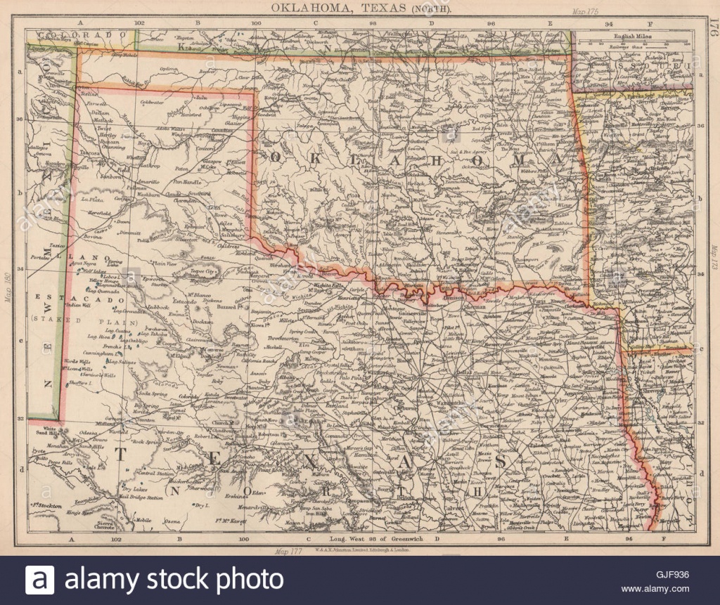 Texas Oklahoma Map Stock Photos &amp;amp; Texas Oklahoma Map Stock Images - Map Of Oklahoma And Texas Together