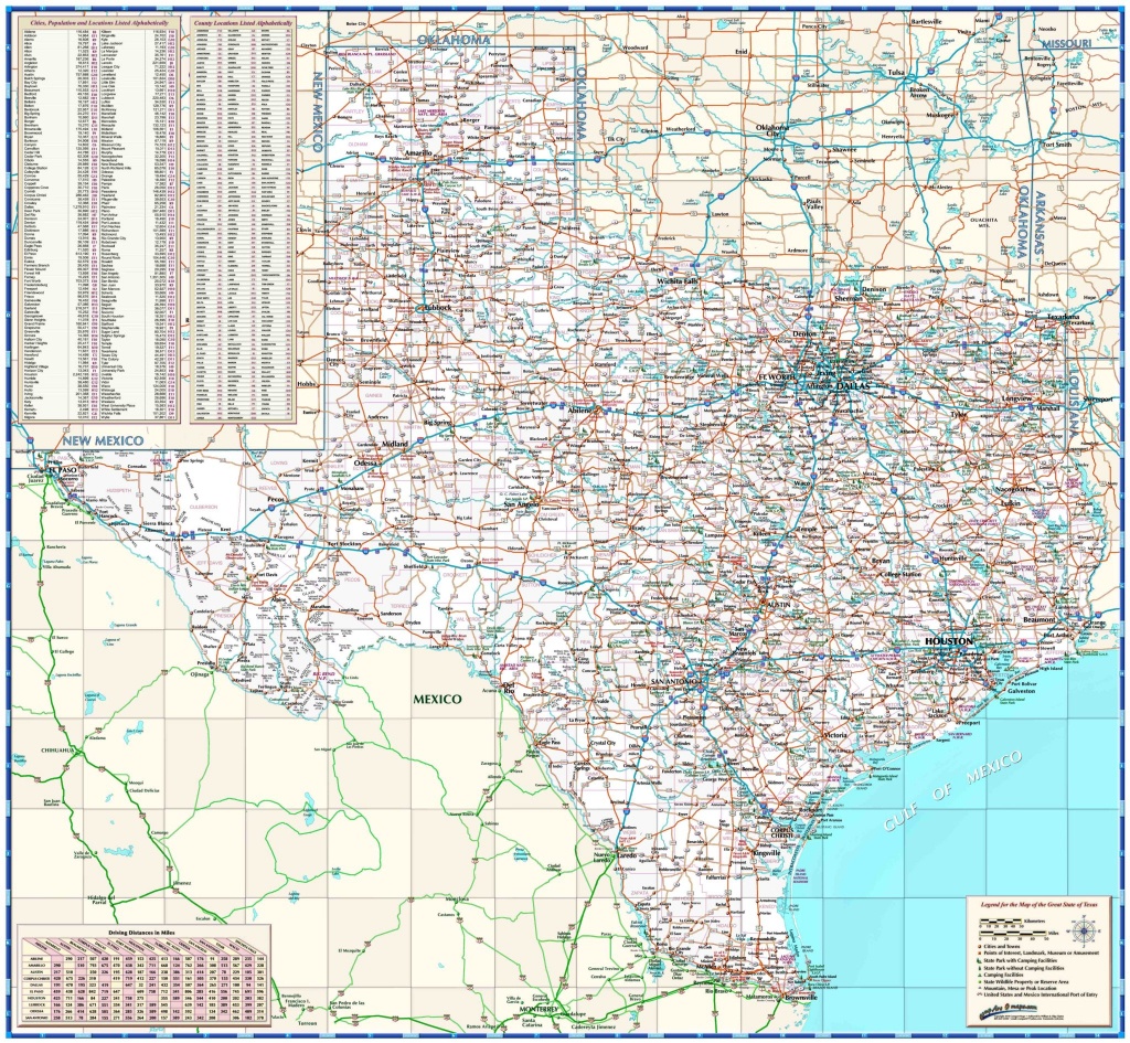 Texas Reference Wall Map - The Map Shop - Texas Wall Map