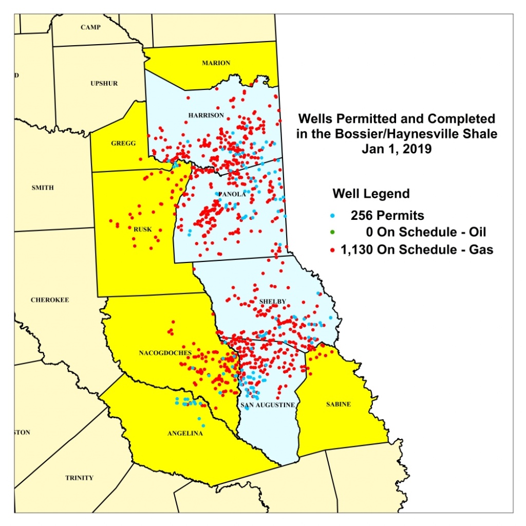 Texas Rrc - Haynesville/bossier Shale Information - Texas Railroad Commission Drilling Permits Map