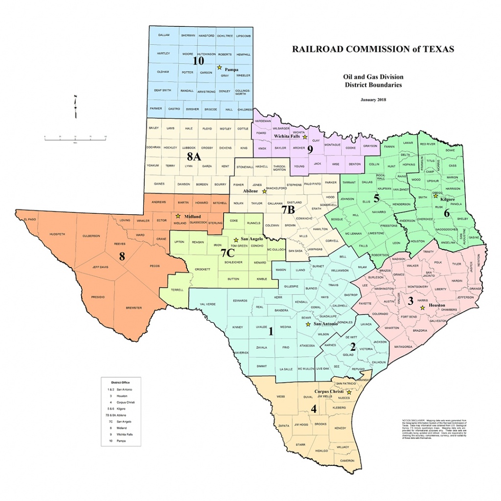 Texas Rrc - Special Map Products Available For Purchase - Texas District Map