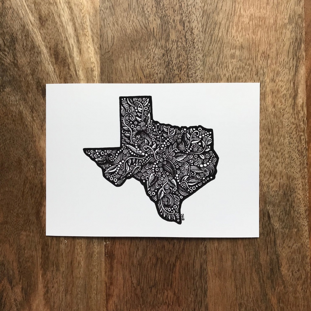 Texas State Art Texas Map Drawing Geometric Texas Texas | Etsy - Texas Map Artwork