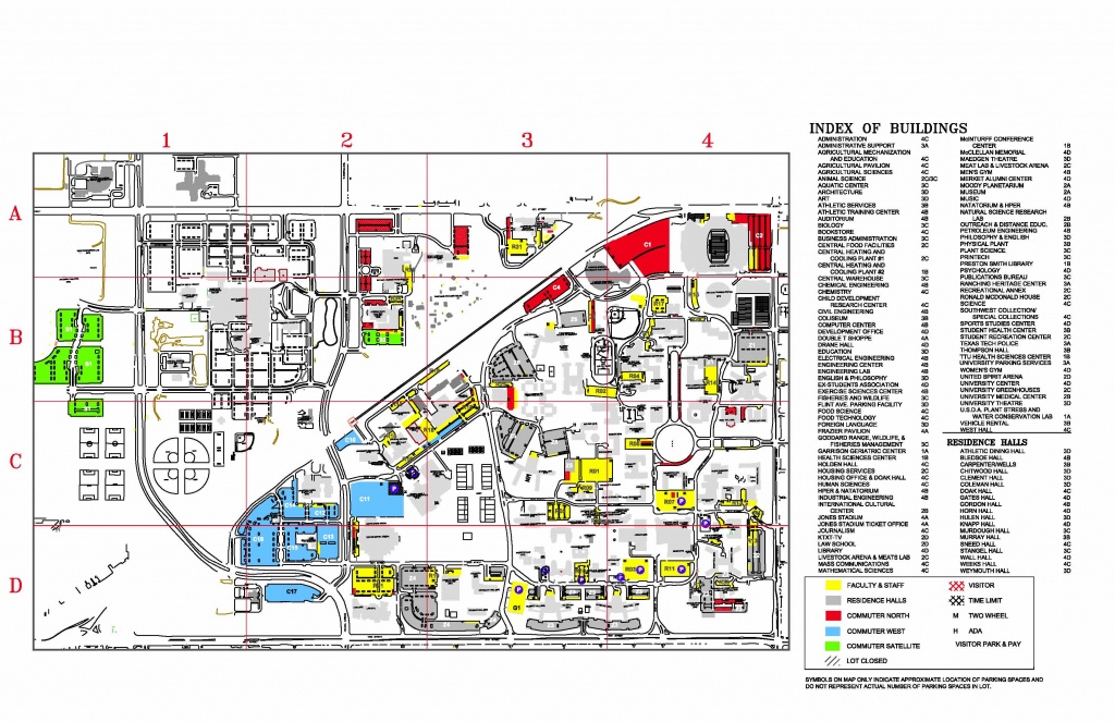 Texas Tech University Parking- Visitor Map - Lubbock Texas Usa • Mappery - Texas Tech Dorm Map