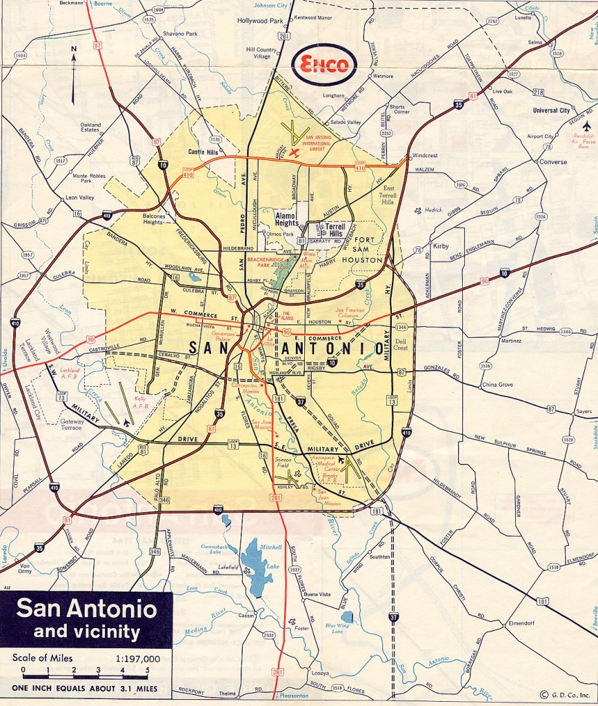 Texasfreeway &amp;gt; San Antonio &amp;gt; Historical Information &amp;gt; Old Road Maps - Detailed Map Of San Antonio Texas