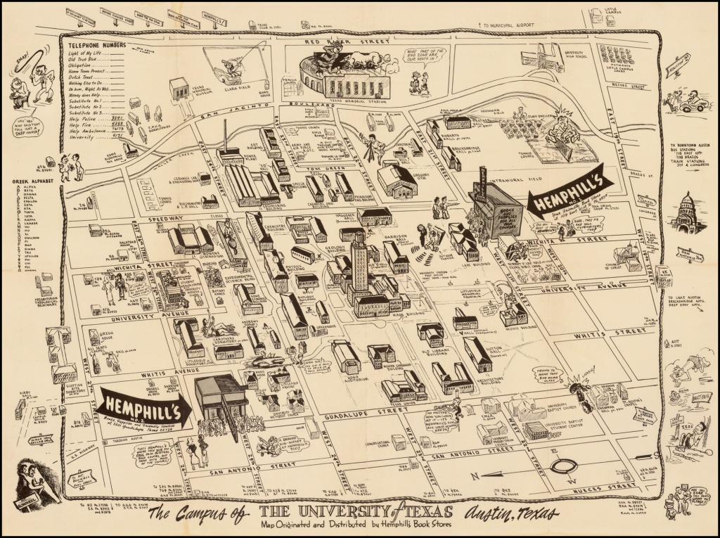 The Campus Of The University Of Texas. Austin, Texas. Map Originated - Map Store Austin Texas
