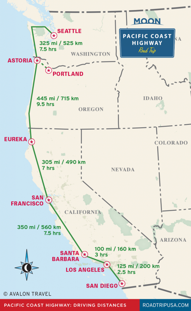 The Classic Pacific Coast Highway Road Trip | Road Trip Usa - California Coast Drive Map