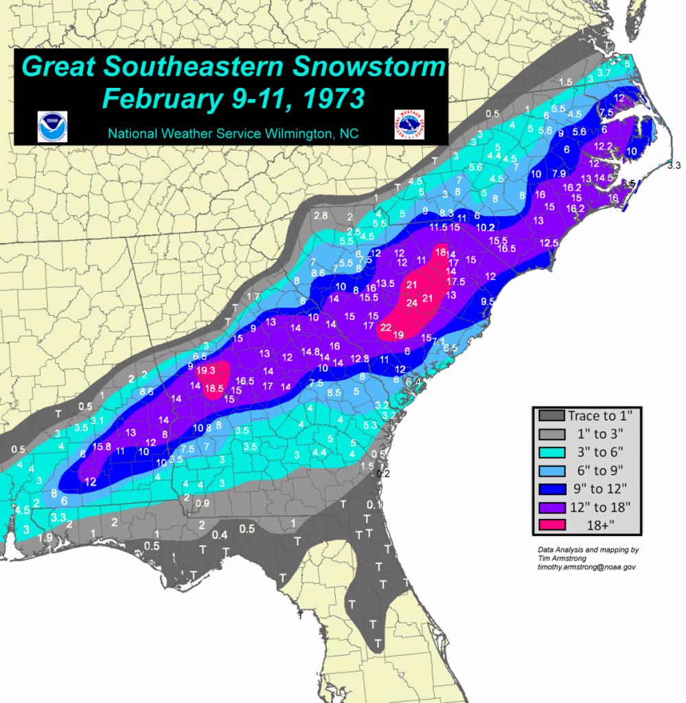 The Great Southeastern Snowstorm: February 9-11, 1973 - South Florida Radar Map