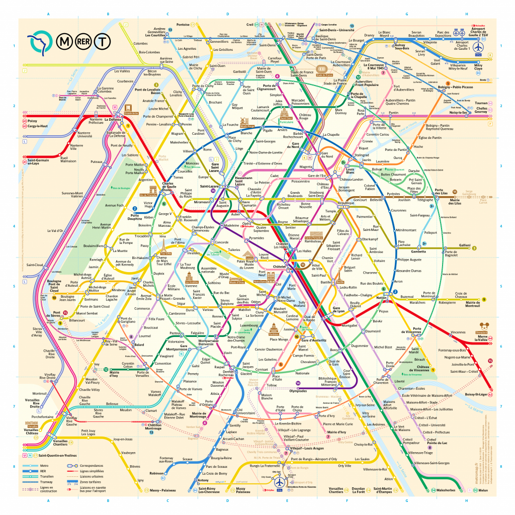 The New Paris Metro Map - Map Of Paris Metro Printable