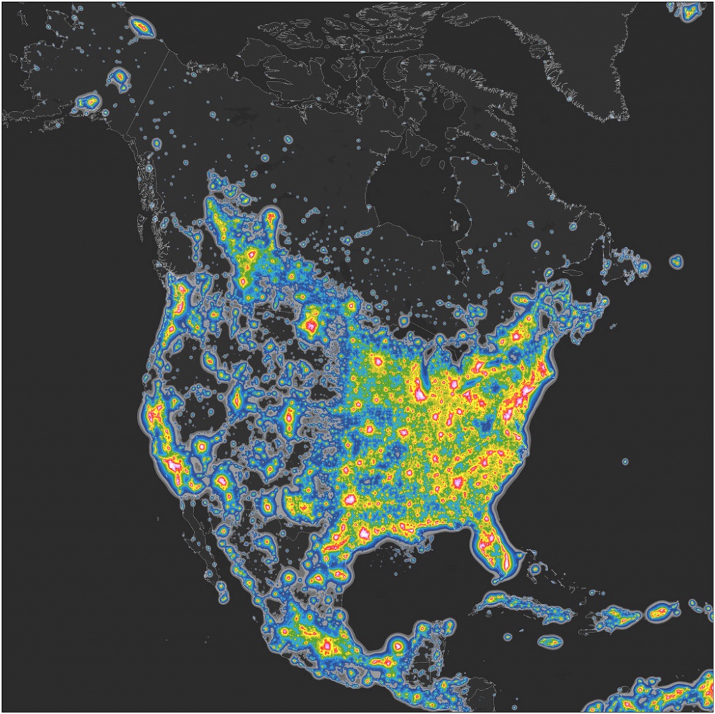 The New World Atlas Of Artificial Night Sky Brightness | Science - Light Pollution Map California