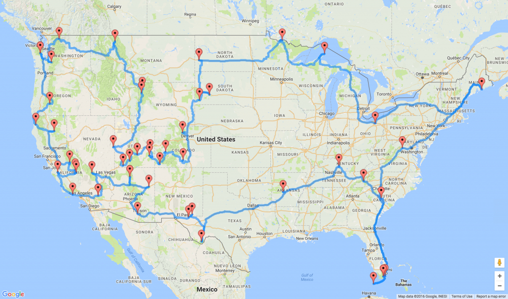 The Optimal U.s. National Parks Centennial Road Trip | Dr. Randal S - Road Trip Map Printable