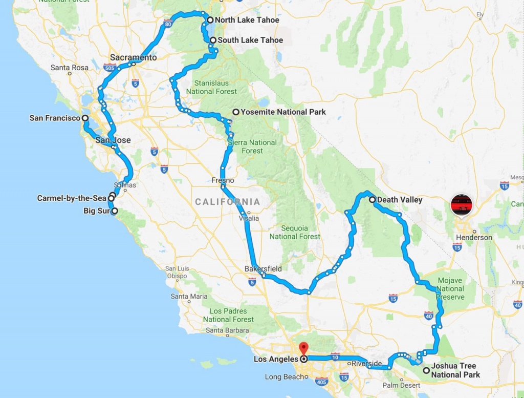 The Ultimate California Road Trip | Road Trips | Road Trip Map, Road - California Road Trip Map