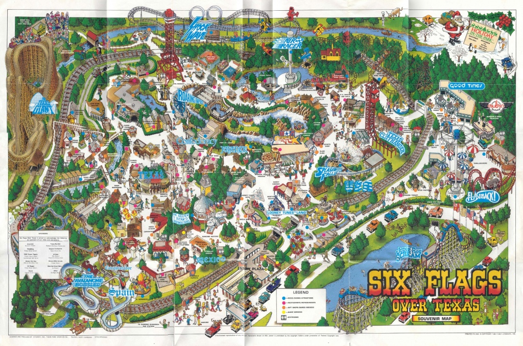 Theme Park Brochures Six Flags Over Texas - Theme Park Brochures - Six Flags Over Texas Map