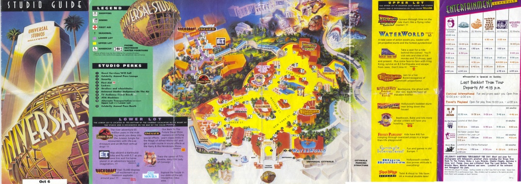 Theme Park Brochures Universal Studios Hollywood - Theme Park Brochures - Universal Studios California Map