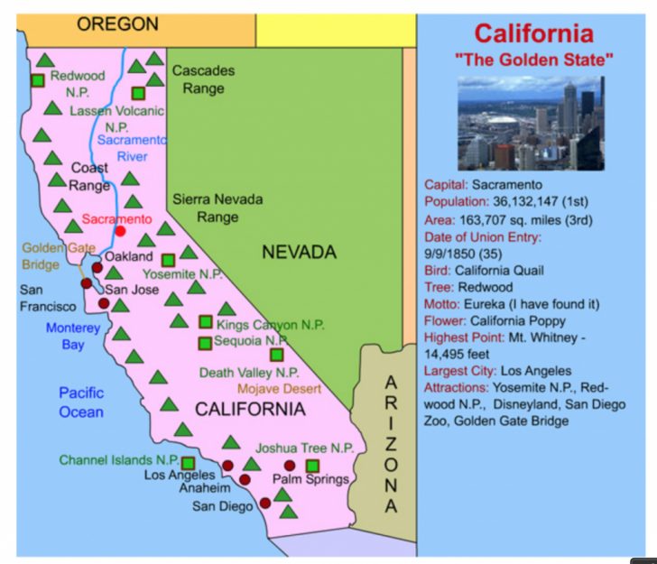 California Landforms Map