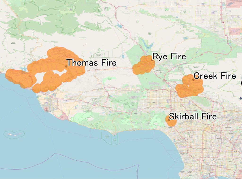 Thomas Fire - Wikipedia - Map Of Thomas Fire In California