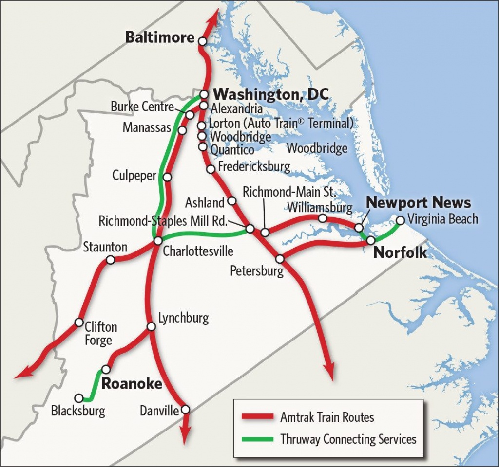 Thruway Bus Connections In Virginia | Amtrak - Amtrak Florida Map