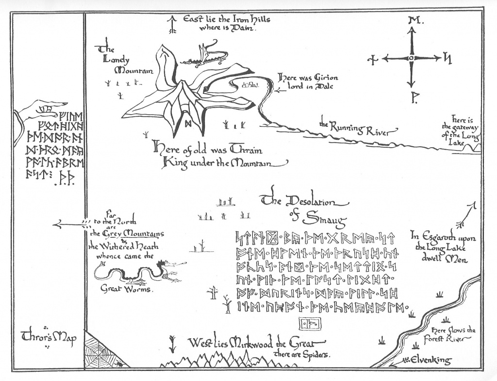 Tolkien Map - Thror&amp;#039;s Map | Fantasy Maps | The Hobbit Map, Middle - Thror&amp;#039;s Map Printable